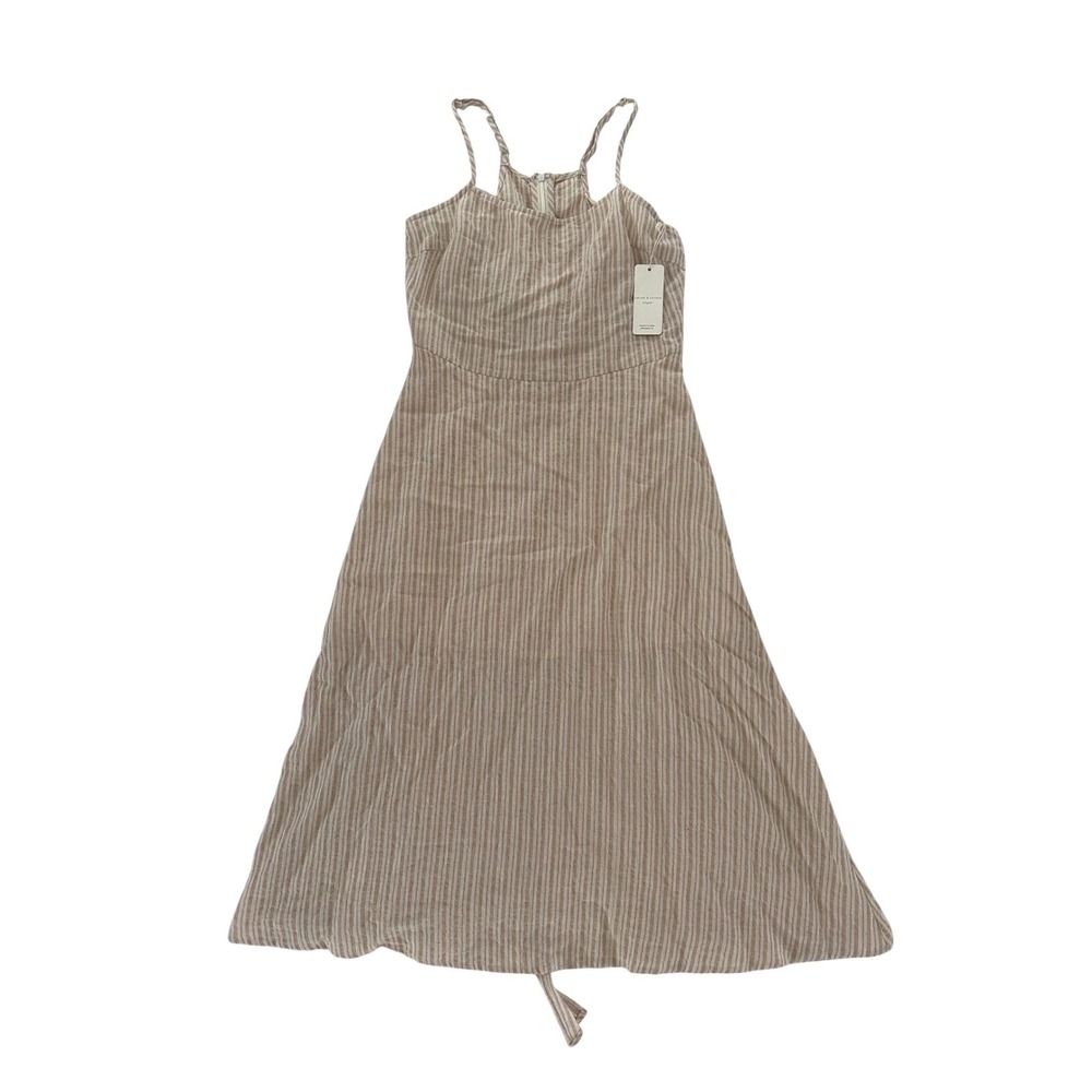 Grade & Gather Thick Stripe Midi Dress – Size Small – NWT – Neutral Striped Midi
